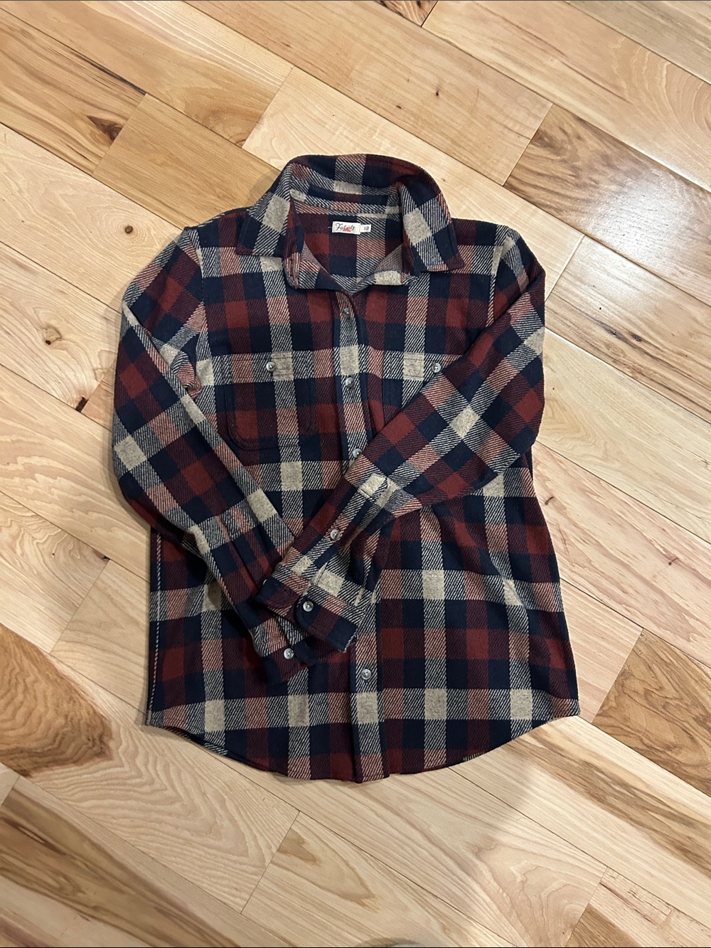 Faherty Red and Cream Plaid Button-Down Shirt